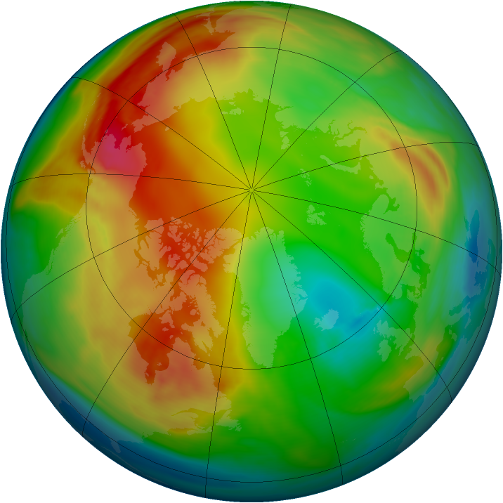 Arctic ozone map for 23 January 2007